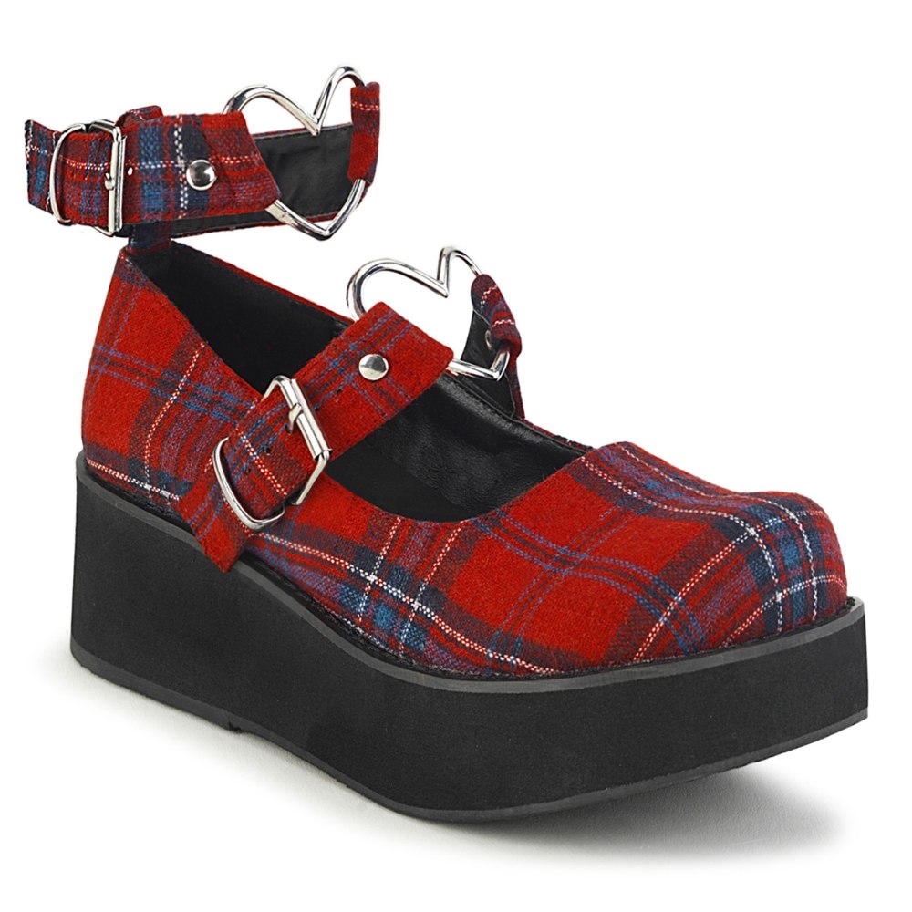 DemoniaCult - SPRITE-02 Platform Sandals - Red/Blue